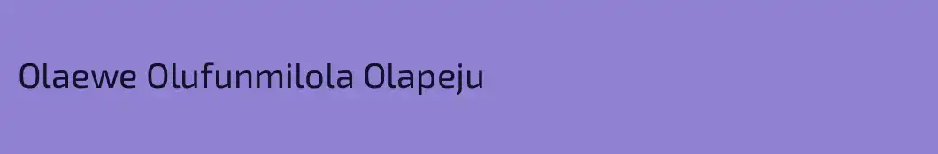 Olaewe Olufunmilola Olapeju